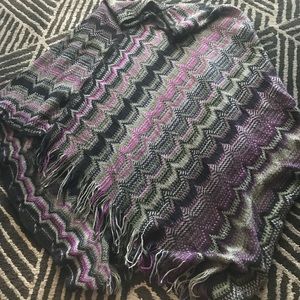 Purple fringe poncho